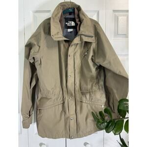 VTG 80's North Face Goretex Tan Nylon Ski Jacket Size USA Snowboard